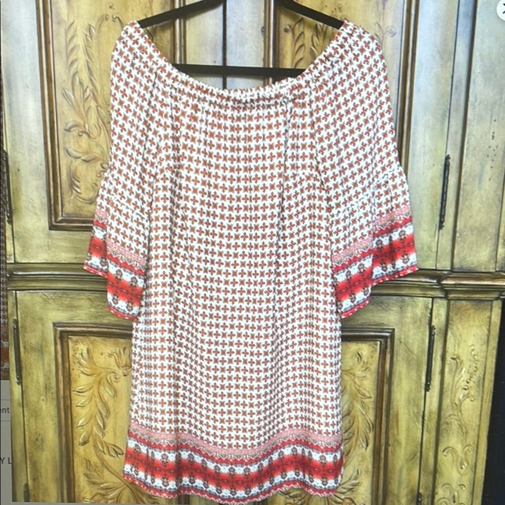 Strapless Red and White Dress